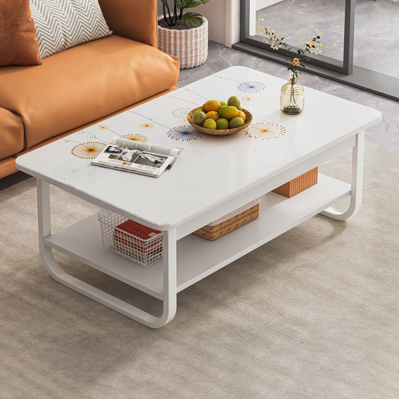 Contemporary Sled Cocktail Table Rectangle Single Coffee Table