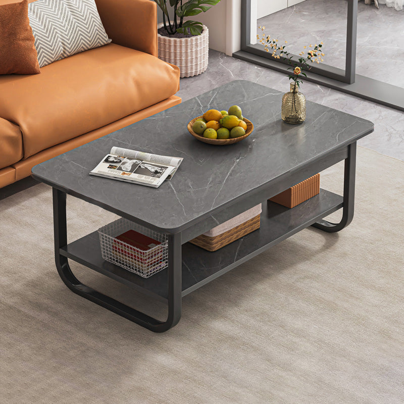 Contemporary Sled Cocktail Table Rectangle Single Coffee Table