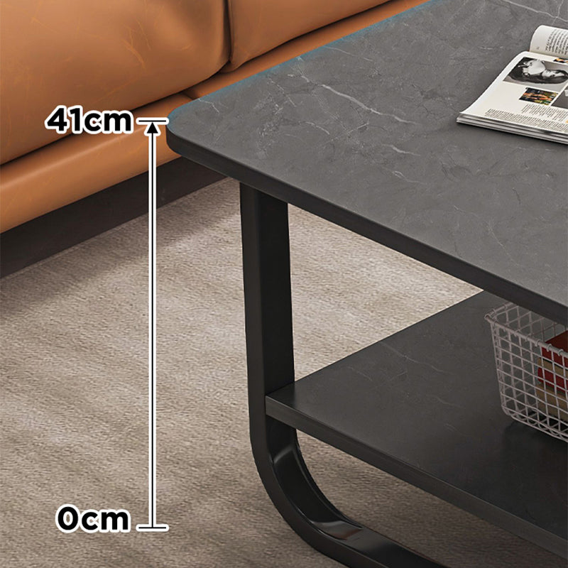 Contemporary Sled Cocktail Table Rectangle Single Coffee Table