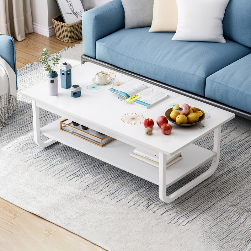 Contemporary Sled Cocktail Table Rectangle Single Coffee Table