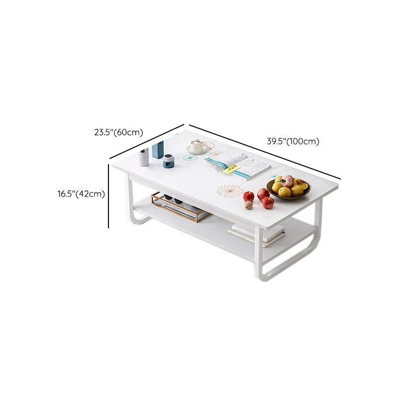 Contemporary Sled Cocktail Table Rectangle Single Coffee Table