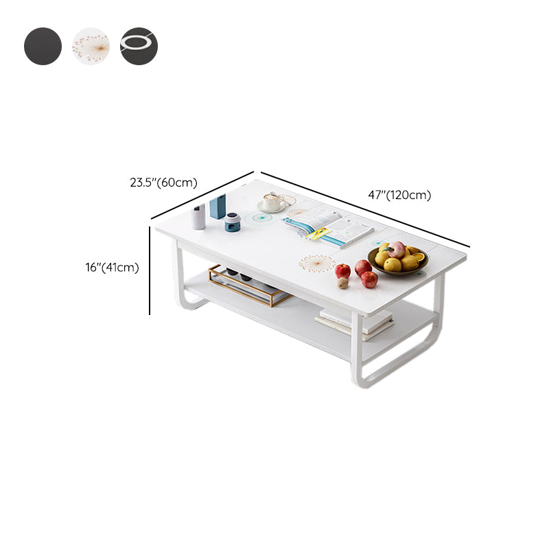 Contemporary Sled Cocktail Table Rectangle Single Coffee Table