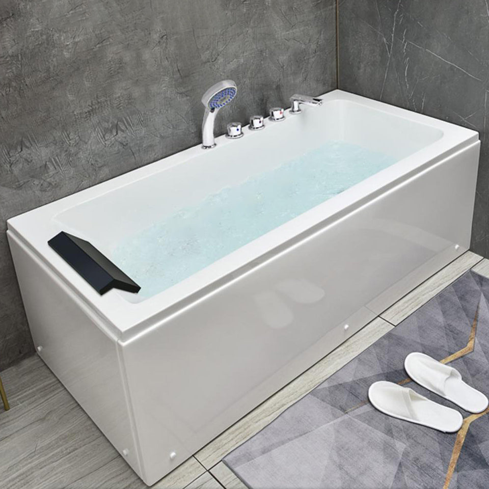 Modern Stand Alone Bathtub Acrylic Soaking White Rectangular Bath