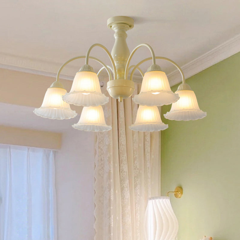 Modern Ceiling Lamp Multi-lights Semi-flush Mount Light Fixture with Glass Shade