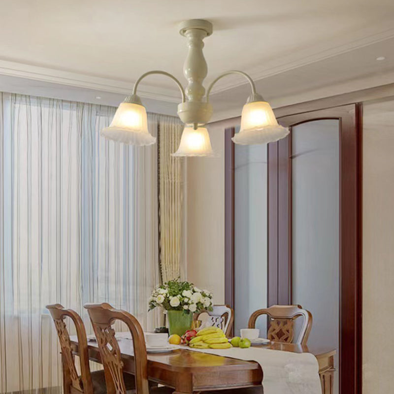 Modern Ceiling Lamp Multi-lights Semi-flush Mount Light Fixture with Glass Shade