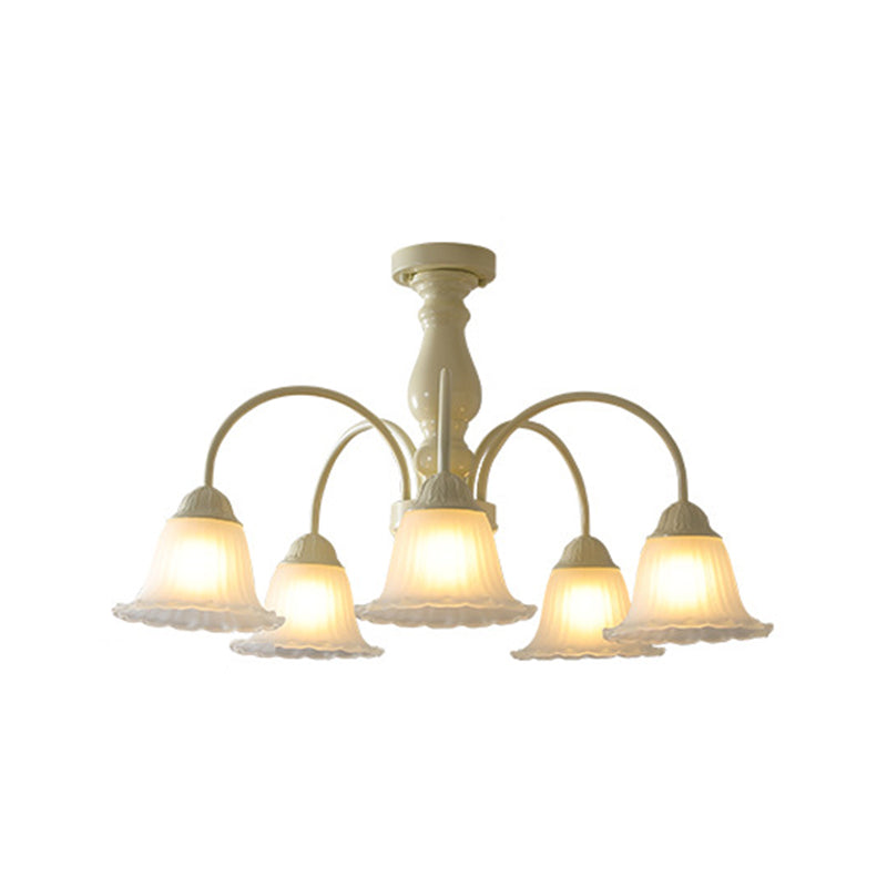 Modern Ceiling Lamp Multi-lights Semi-flush Mount Light Fixture with Glass Shade