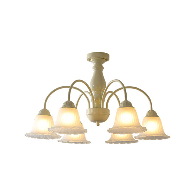 Modern Ceiling Lamp Multi-lights Semi-flush Mount Light Fixture with Glass Shade
