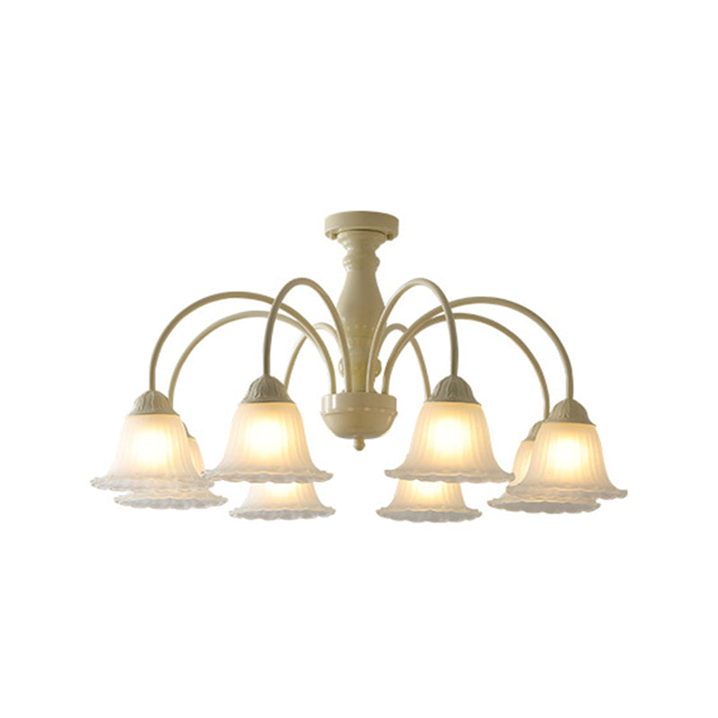 Modern Ceiling Lamp Multi-lights Semi-flush Mount Light Fixture with Glass Shade