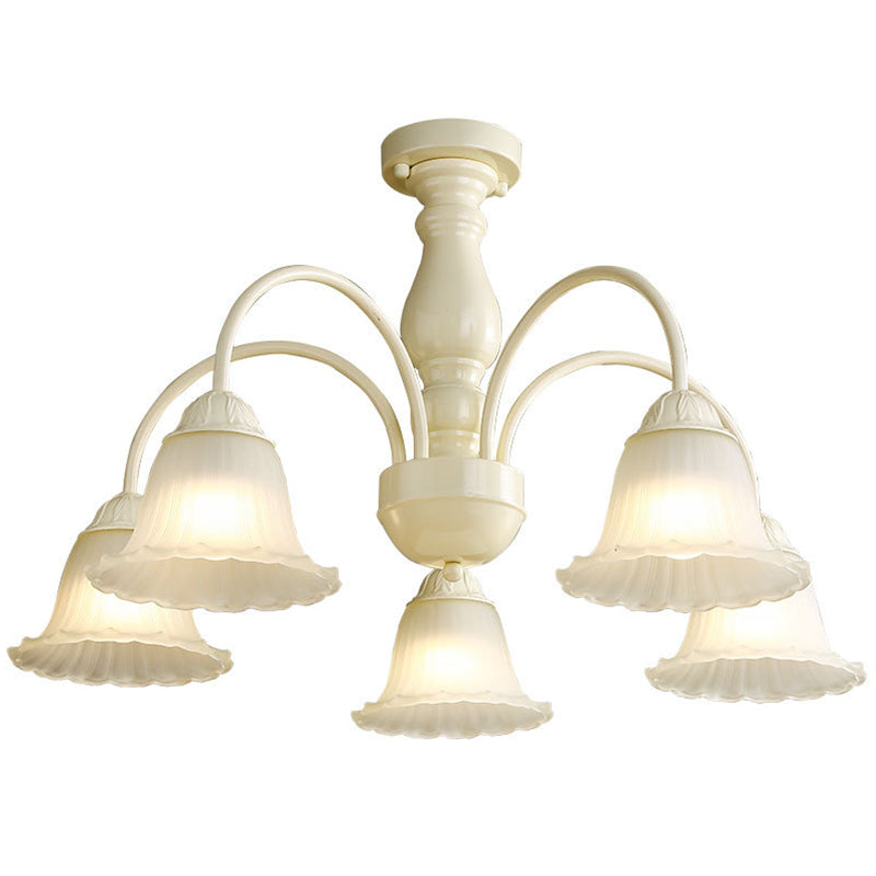 Modern Ceiling Lamp Multi-lights Semi-flush Mount Light Fixture with Glass Shade