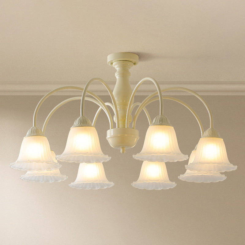 Modern Ceiling Lamp Multi-lights Semi-flush Mount Light Fixture with Glass Shade