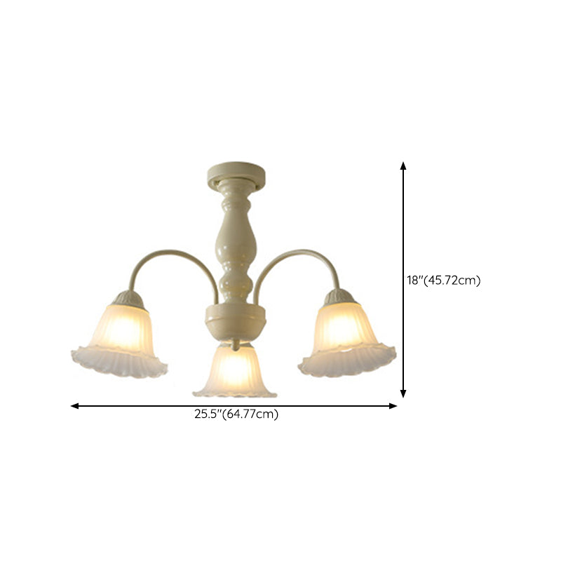 Modern Ceiling Lamp Multi-lights Semi-flush Mount Light Fixture with Glass Shade