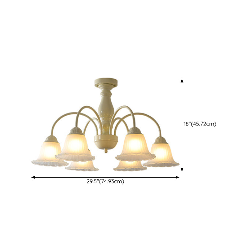 Modern Ceiling Lamp Multi-lights Semi-flush Mount Light Fixture with Glass Shade