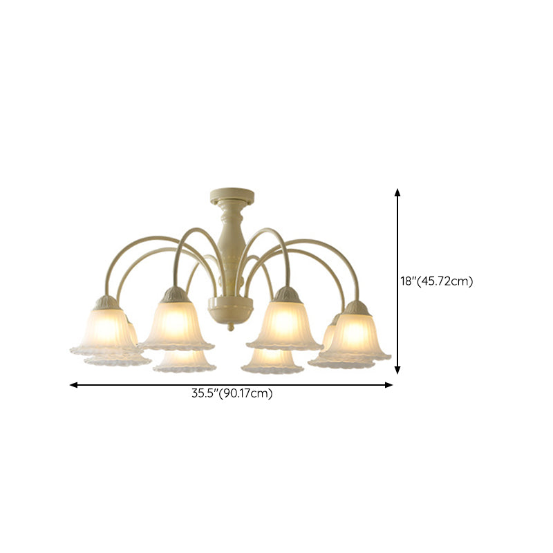 Modern Ceiling Lamp Multi-lights Semi-flush Mount Light Fixture with Glass Shade