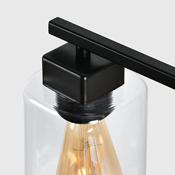 Industrial Metal Wall Sconce Rectangle Shape Vanity Lamp with Glass Shade for Bathroom