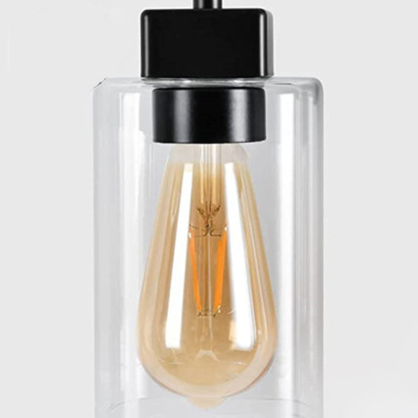 Industrial Metal Wall Sconce Rectangle Shape Vanity Lamp with Glass Shade for Bathroom