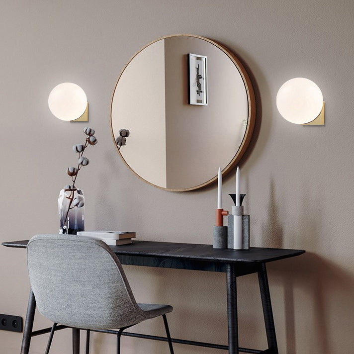 Household Vanity Light Glass Shade Wall Light Sconce for Washroom