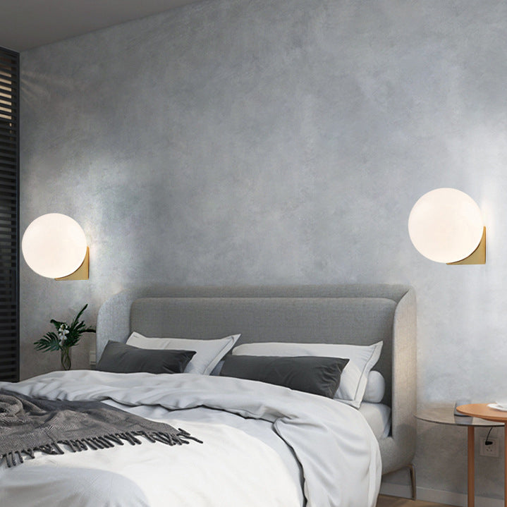 Household Vanity Light Glass Shade Wall Light Sconce for Washroom