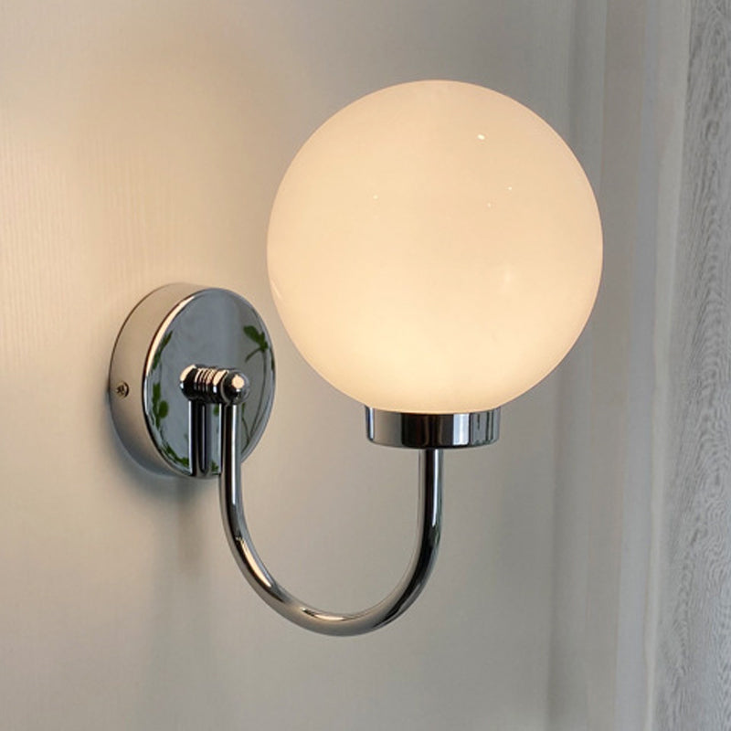 Modern Vanity Light Glass Ball Shade Wall Light Sconce for Washroom