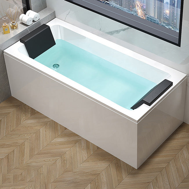 Modern Back to Wall Bathtub Stand Alone Acrylic Soaking White Bath