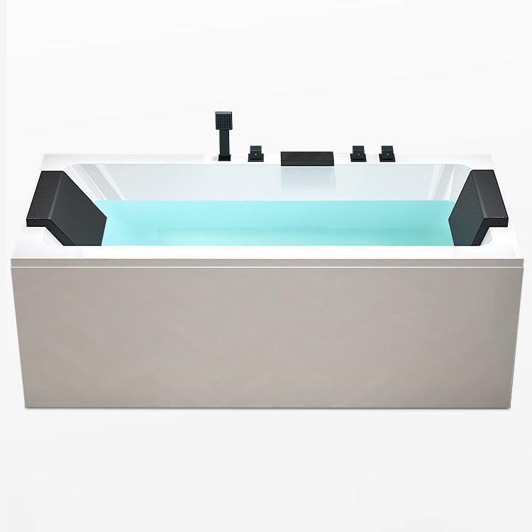 Modern Back to Wall Bathtub Stand Alone Acrylic Soaking White Bath