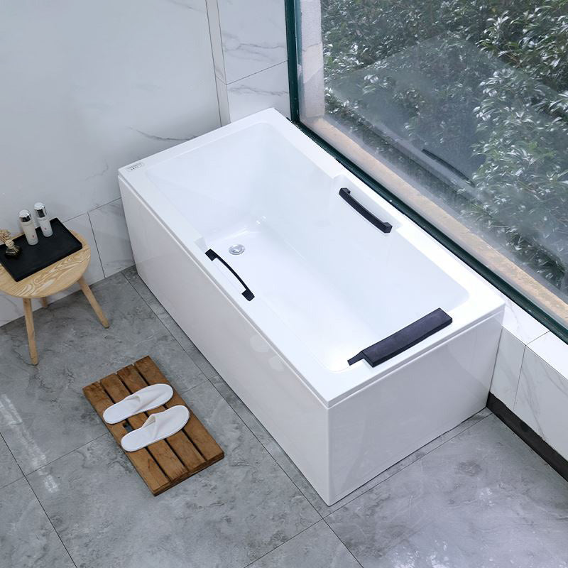 Modern Square Bath Acrylic White Soaking Right Back to Wall Bathtub