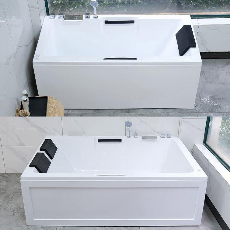 Modern Square Bath Acrylic White Soaking Right Back to Wall Bathtub