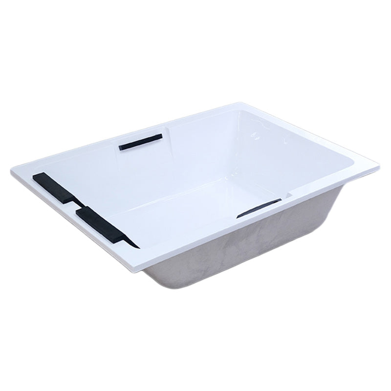 Modern Square Bath Acrylic White Soaking Right Back to Wall Bathtub