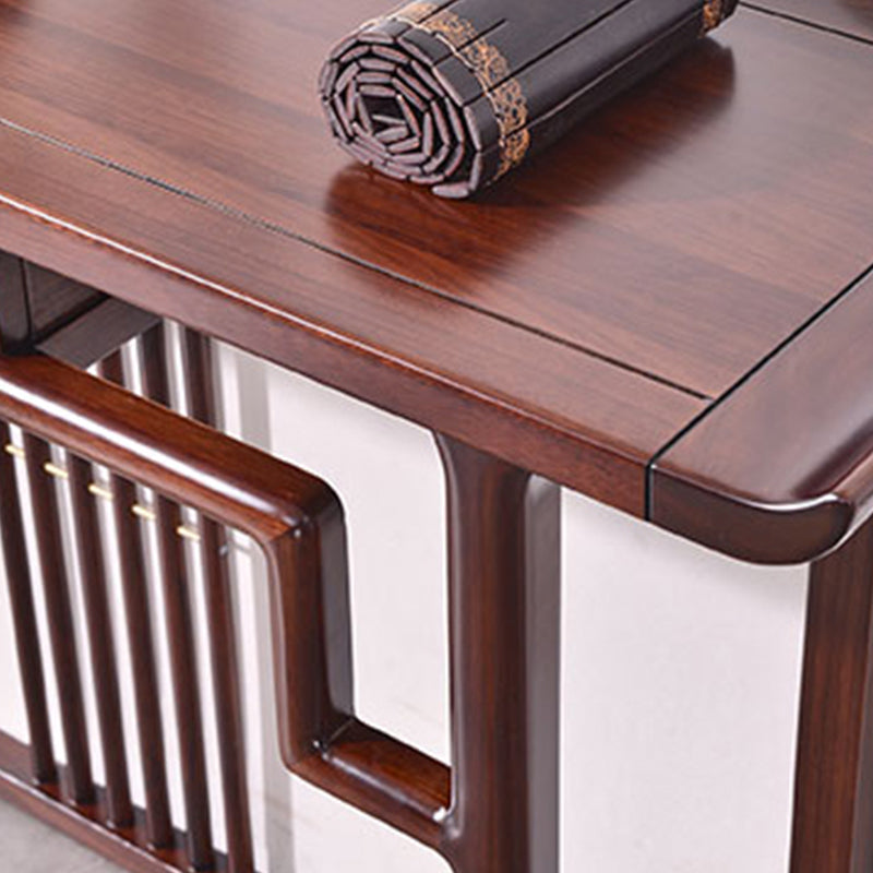 Contemporary Rectangle Shape Console Table Dark Brown Solid Wood Console Sofa Table