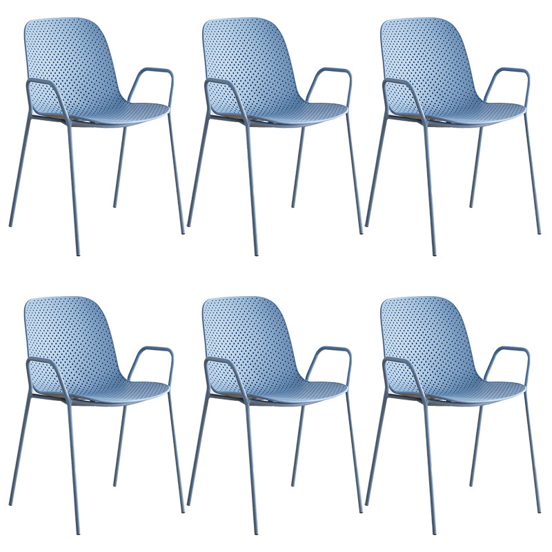 Industrial Patio Dining Chair Iron With Arm Stacking Plastic Outdoor Bistro Chairs