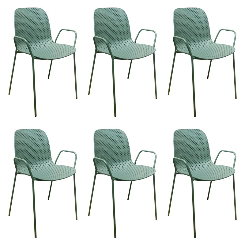 Industrial Patio Dining Chair Iron With Arm Stacking Plastic Outdoor Bistro Chairs