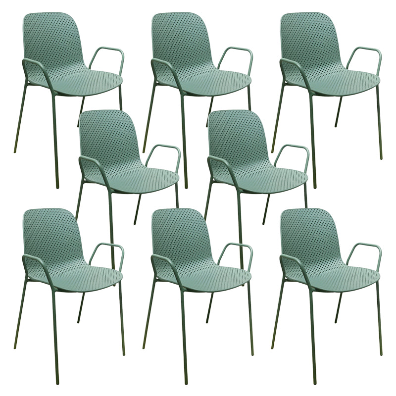 Industrial Patio Dining Chair Iron With Arm Stacking Plastic Outdoor Bistro Chairs