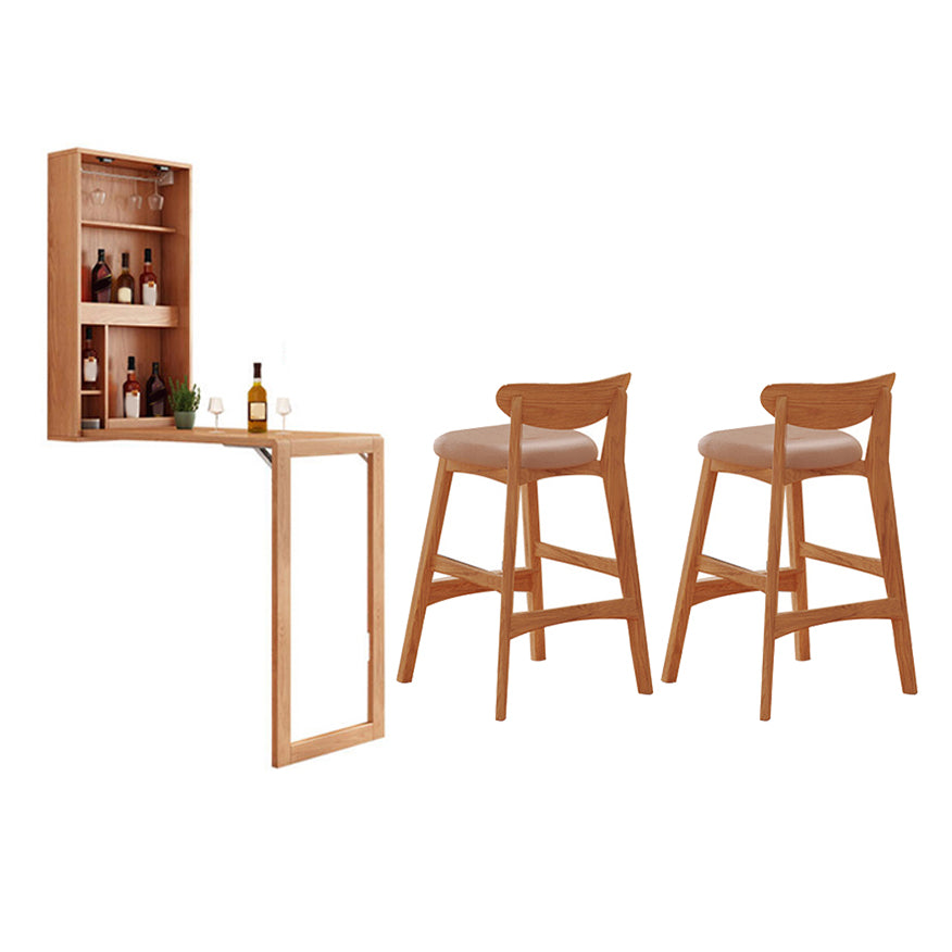 Rectangle Counter Height Pub Set 1/2/3 Pcs Wood Frame Bar Table and Stools