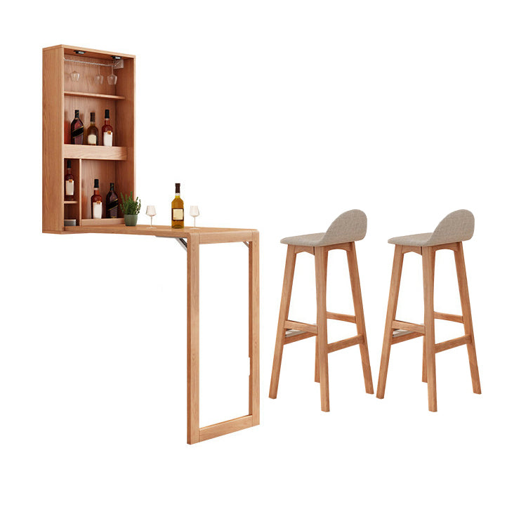 Rectangle Counter Height Pub Set 1/2/3 Pcs Wood Frame Bar Table and Stools