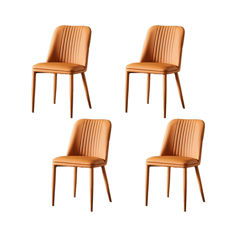 Dining Room Armless Dining Chair Home Parsons Faux Leather Dining Chair