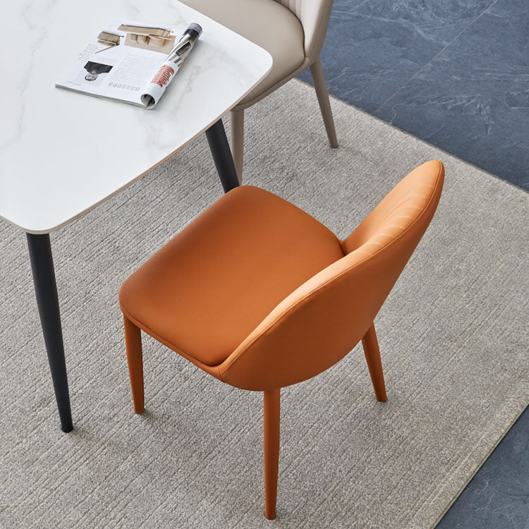 Dining Room Armless Dining Chair Home Parsons Faux Leather Dining Chair