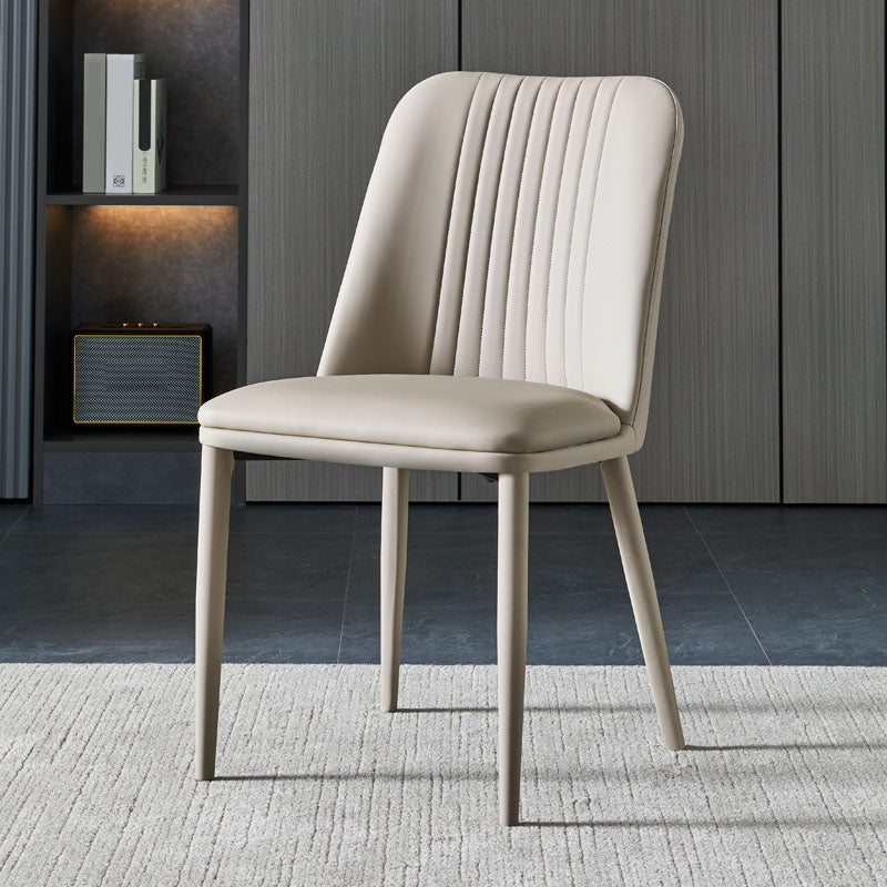 Dining Room Armless Dining Chair Home Parsons Faux Leather Dining Chair