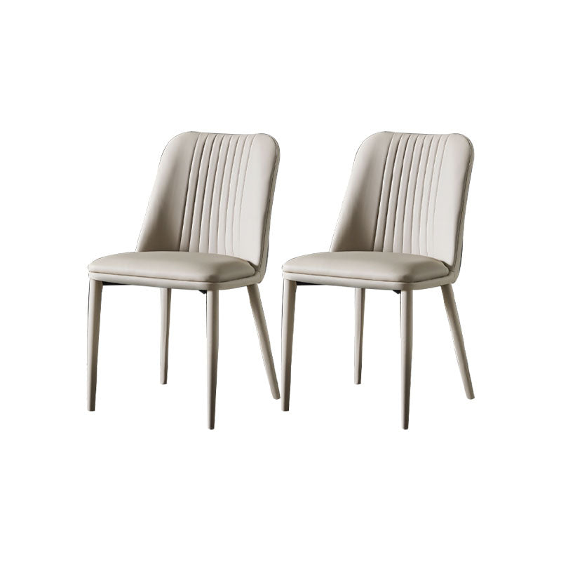 Dining Room Armless Dining Chair Home Parsons Faux Leather Dining Chair