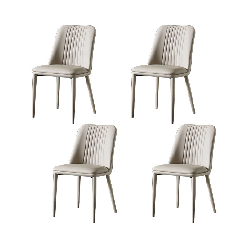 Dining Room Armless Dining Chair Home Parsons Faux Leather Dining Chair