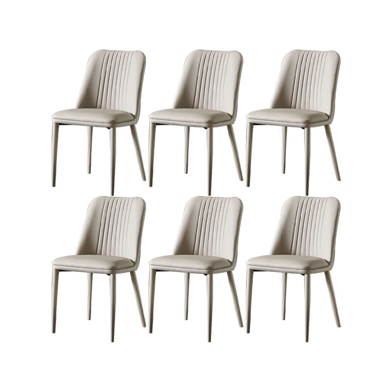 Dining Room Armless Dining Chair Home Parsons Faux Leather Dining Chair