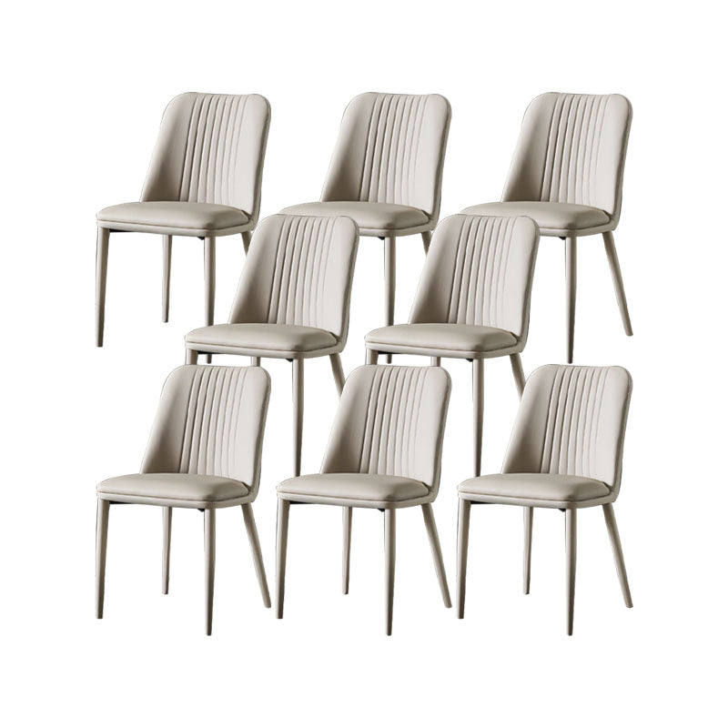 Dining Room Armless Dining Chair Home Parsons Faux Leather Dining Chair