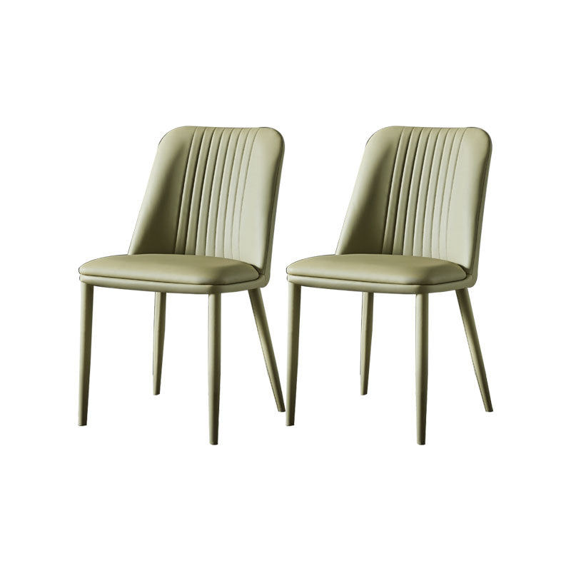 Dining Room Armless Dining Chair Home Parsons Faux Leather Dining Chair