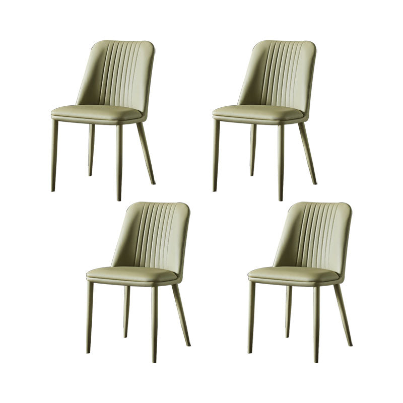 Dining Room Armless Dining Chair Home Parsons Faux Leather Dining Chair