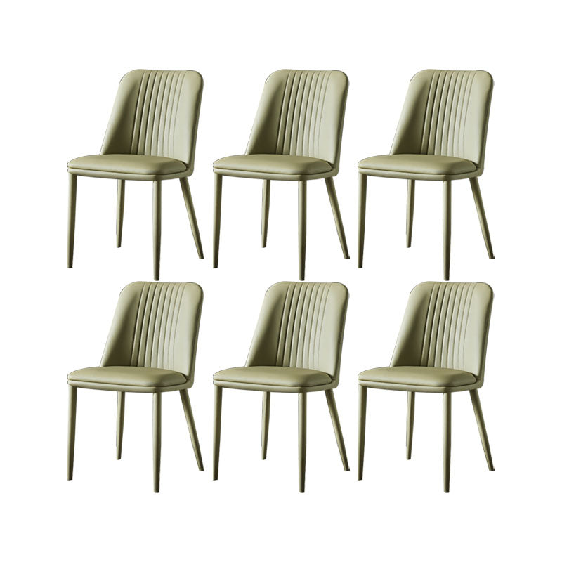 Dining Room Armless Dining Chair Home Parsons Faux Leather Dining Chair
