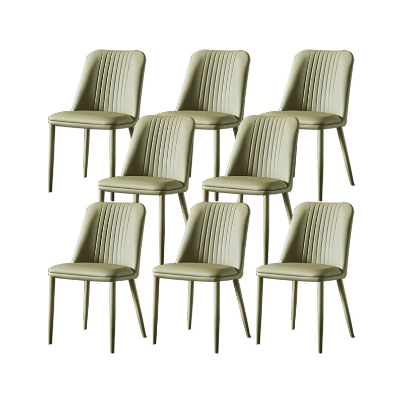 Dining Room Armless Dining Chair Home Parsons Faux Leather Dining Chair