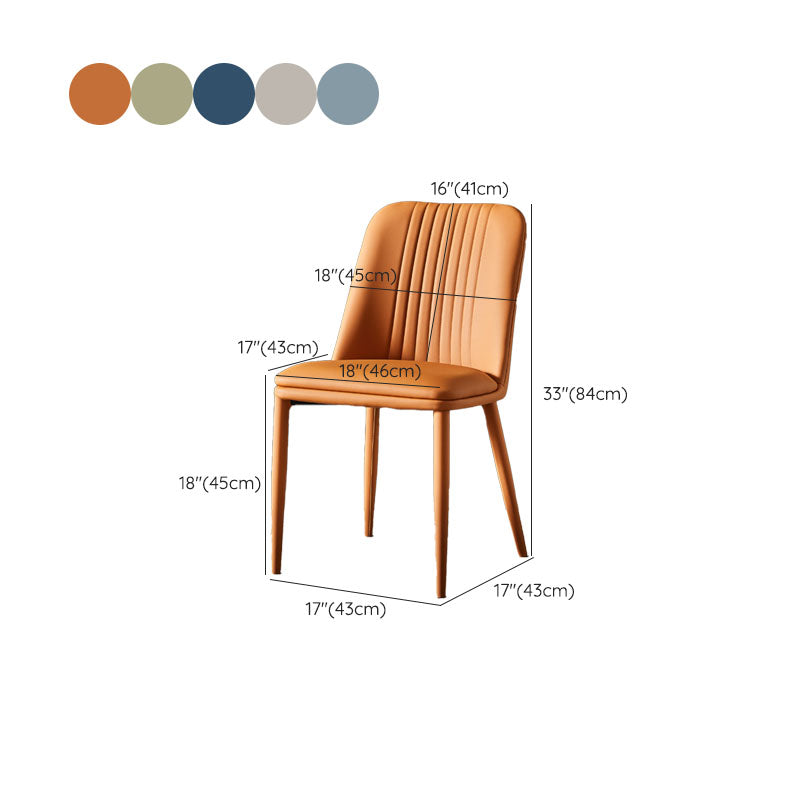 Dining Room Armless Dining Chair Home Parsons Faux Leather Dining Chair