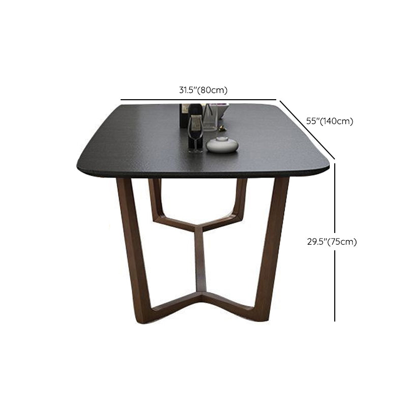 Sintered Stone Top Table Black Dining Table for Kitchen Dining Room