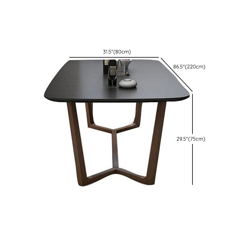 Sintered Stone Top Table Black Dining Table for Kitchen Dining Room