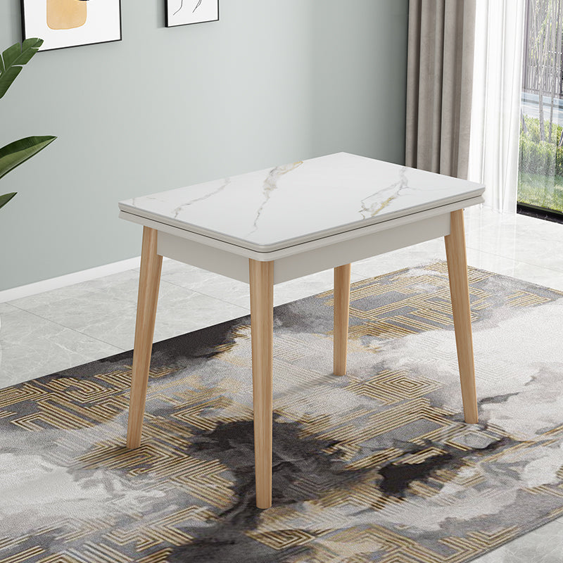 Modern Scalable Rectangle Dining Table Rubber Base for Dining Room