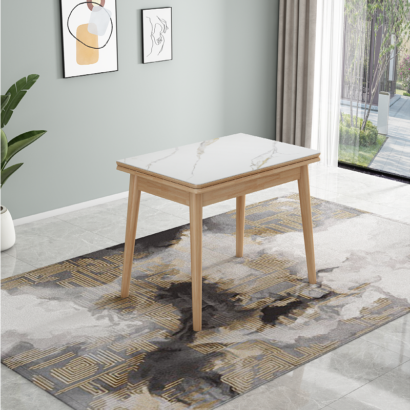 Modern Scalable Rectangle Dining Table Rubber Base for Dining Room