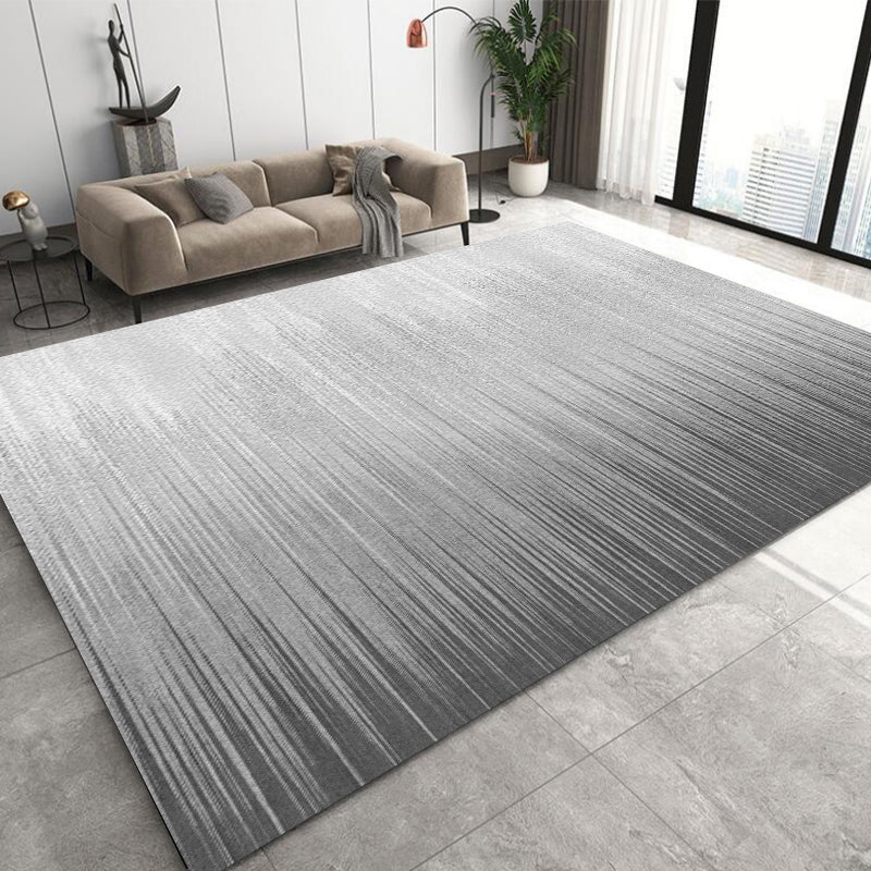Simple Rug Grey Polyester Carpet Stain Resistant Rug for Living Room